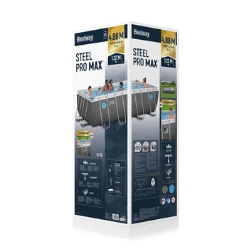 בריכה מלבנית אולטרה BESTWAY דגם 561MB כוללת 4 חלונות במידה 488X244X122 **דגם 2026**