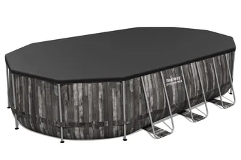 בריכת BESTWAY אולטרה אובלית במידות 610X366X122 ס"מ דגם 5611R בסגנון דמוי עץ **דגם 2026**