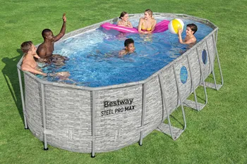 בריכת BESTWAY אולטרה אובלית במידה 549X274X122 דגם 56716 כוללת 4 חלונות*דגם 2026*
