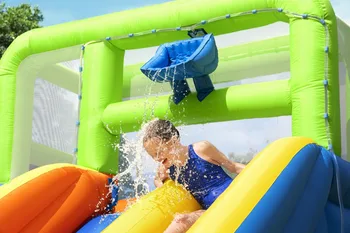 פארק מים מתנפח דו מסלולי עם תותח מים ודלי מתהפך Bestway 53368