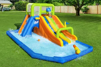 פארק מים מתנפח דו מסלולי עם תותח מים ודלי מתהפך Bestway 53368